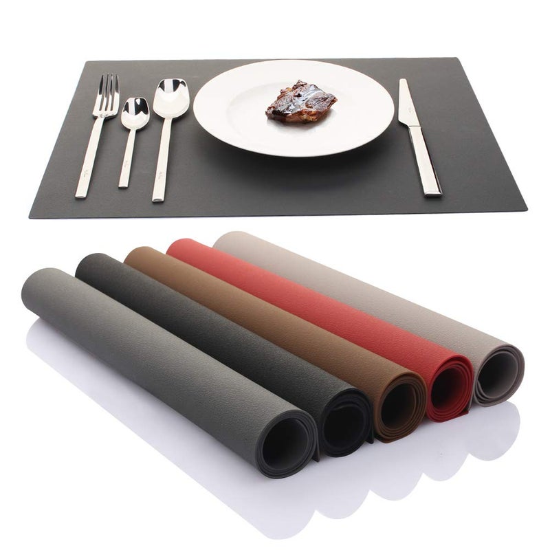 ME.FAN Silicone Placemats [17.7''x12.6''] Heat-Resistant Thicken Non-Slip Tablemats Non-Skid Table Mats Set of 4 (Dark Gary) - Image 5